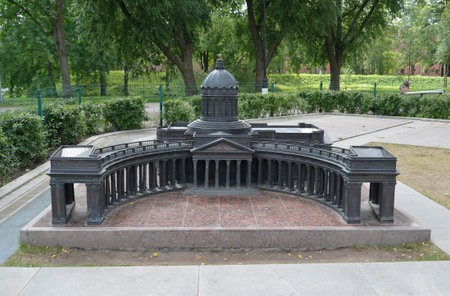 The model of Kazan Cathedral in St. Petersburgの写真素材