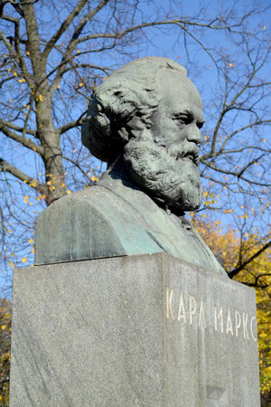 Karl Marx's bust in Kaliningradのeditorial素材