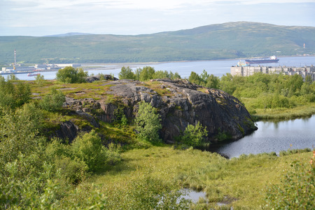 Geological nature sanctuary "A mutton forehead" against Kola Bay. Murmanskの写真素材