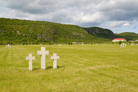 Russian-German memorial cemetery. Settlement of Pechenga, Murmansk regionのeditorial素材