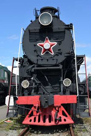 ST. PETERSBURG, RUSSIA - JULY 23, 2015: Cargo LV-18 engine, front view