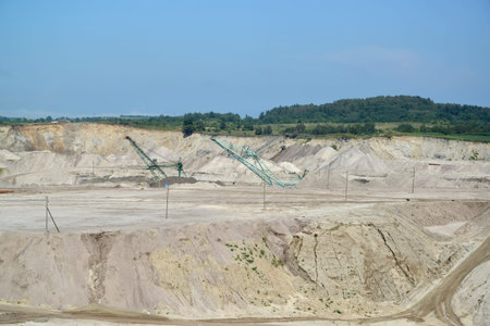 Amber production by an open method in career. Settlement Amber, Kaliningrad region