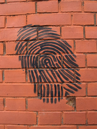 Graffiti Fingerprint on a brick wall