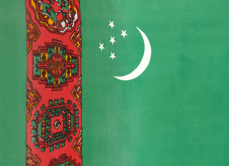National flag of Turkmenistanの写真素材