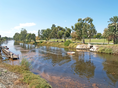 The Yarkon River in the city park. Tel Aviv, Israelの写真素材