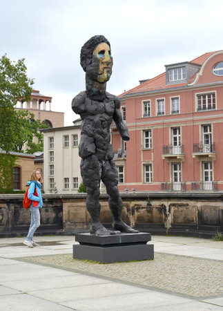 BERLIN, GERMANY - AUGUST 12, 2017: A modern statue of Hector on the Museum islandのeditorial素材