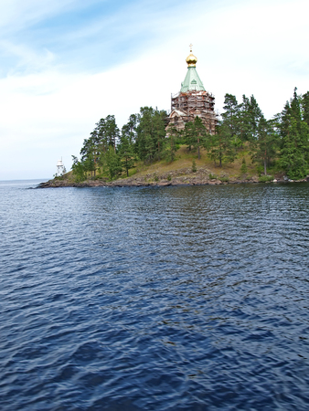 Nicholas The Wonderworker's church on the Nikolsky island. Nikolsky monastery of the Valaam Spaso-Preobrazhenskoye of stavropigialny monastery. Kareliaの写真素材