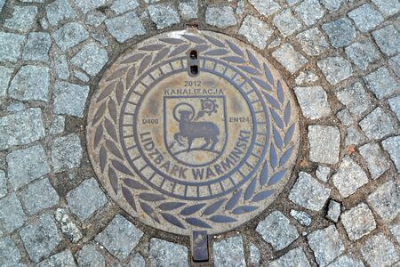 Hatch cover in Lidzbark-Varminsky. Polandの写真素材