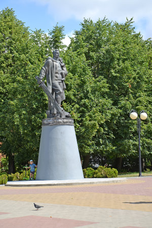 SOVIET, RUSSIA - JULY 01, 2019: Monument to the Liberation Warrior on a summer day. Kaliningrad regionのeditorial素材