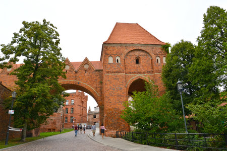 TORUN, POLAND - AUGUST 25, 2019: A view of the Gdanisco 14th century towerのeditorial素材