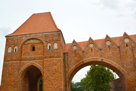 Fragment of the Gdanisco Tower of the 14th century. Torun, Polandのeditorial素材