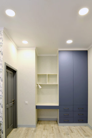 A fragment of the interior of a living room with a wardrobeの写真素材