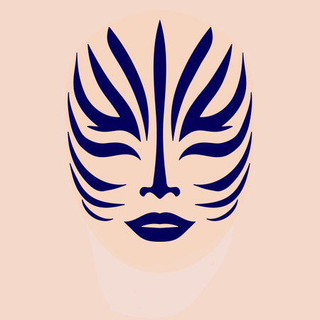 Abstract geometric face minimalism, wall art illustration designのイラスト素材