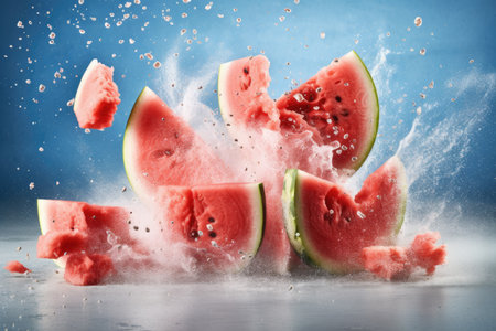 Watermelon fruit explotion, fruit as a healthy foodの素材