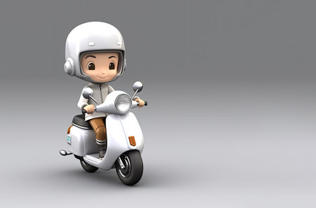 Delivery courier man riding a motorcycle, Fast online delivery service, Online order, Internet e-commerceの素材