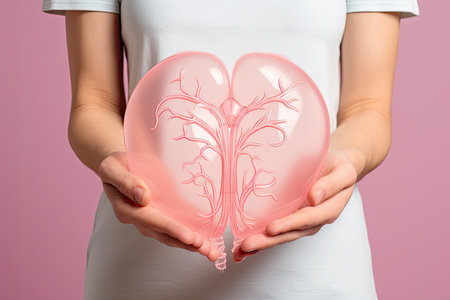 Hands holding kidney, world kidney day, National Organ Donor Day, charity donation conceptの素材