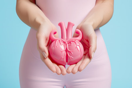 Hands holding kidney, world kidney day, National Organ Donor Day, charity donation conceptの素材