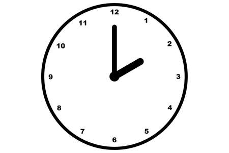 Black clock icon isolated on white backgroundの写真素材