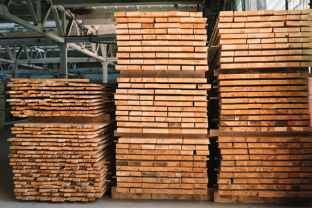 Wood factory stock and lumber board with nature business export