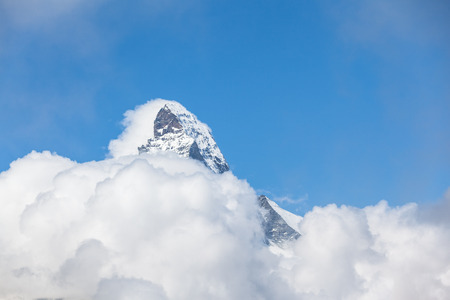 Zoom view of the Matterhorn, one of the most famous peak of  swiss alpsの写真素材