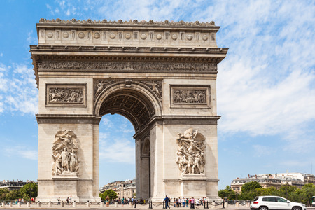Arc de Triomphe (Arch of Triumph) in Paris Franceの写真素材