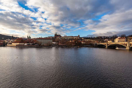 Beautiful view of Mala Strana old district of Pragueの写真素材