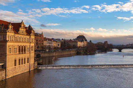 Beautiful view of Vltava river sideの写真素材