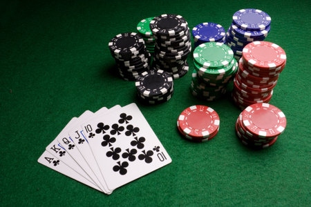 Poker cards and poker chips