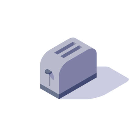 Isometric steel toaster isolated on white background.のイラスト素材