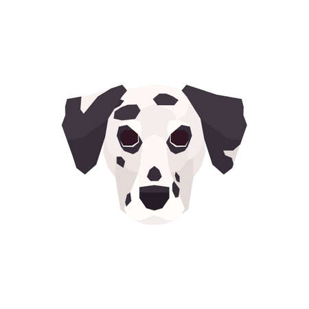 Low poly Dalmatian head. Vector illustrationのイラスト素材
