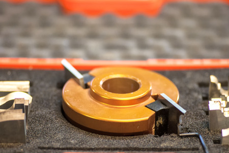 Cutting milling cutter for woodworking. Nozzles for making furniture.の写真素材