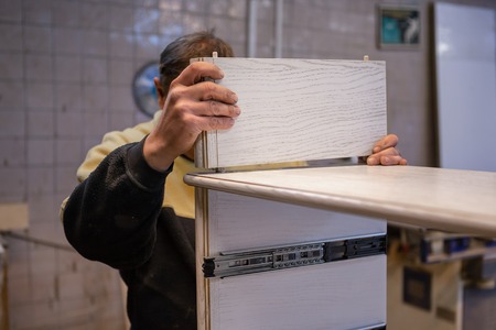 Making furniture from wood. Work carpenter. Carpentry tools. Carpentry workshopの写真素材