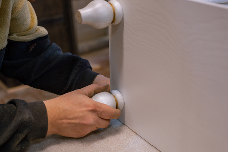 Making furniture from wood. Work carpenter. Carpentry tools. Carpentry workshopの写真素材