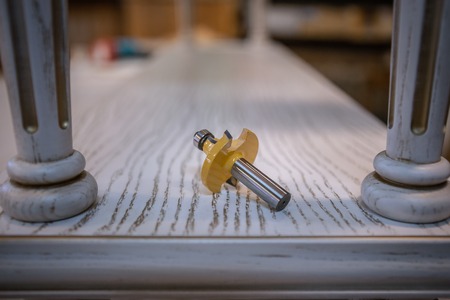 Making furniture from wood. Work carpenter. Carpentry tools. Carpentry workshopの写真素材