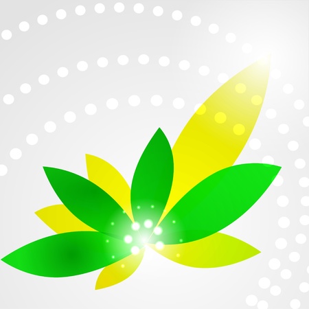 Green shiny vector flowerのイラスト素材