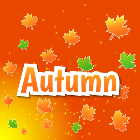Autumn background with paper colored maple leaves  and sunlightのイラスト素材