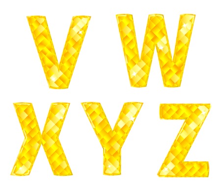 Vector diamond alphabet- letters V, W, X, Y, Zのイラスト素材