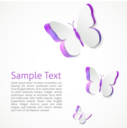 Presentetion template with paper butterfly and space for your textのイラスト素材