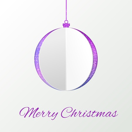 Papercut christmas ball backround with place for text. Vector illustration.のイラスト素材