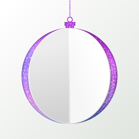 Papercut christmas ball for christmas tree. Vector illustration.のイラスト素材