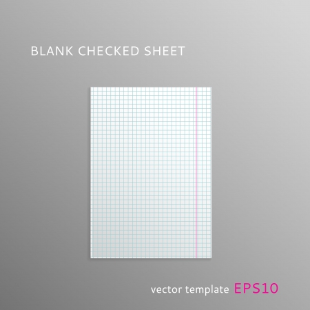 Vector blank squared paper isolated on gray backgroundのイラスト素材