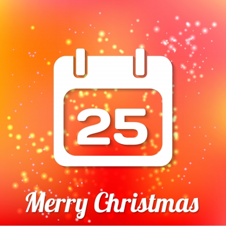 Vector Christmas calendar on shiny red backgroundのイラスト素材