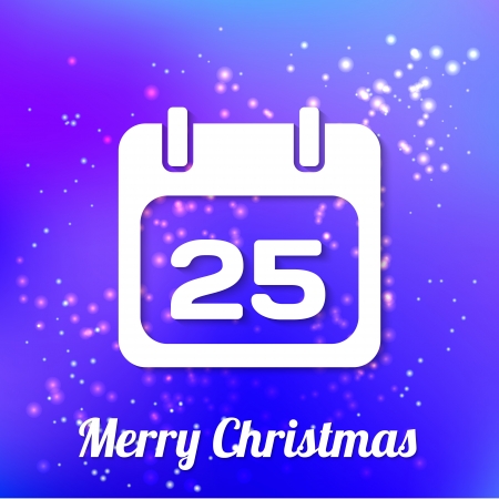 Vector Christmas calendar on shiny violet backgroundのイラスト素材