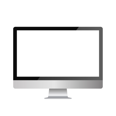 Modern glossy monitor isolated on white. Vector illustration.のイラスト素材