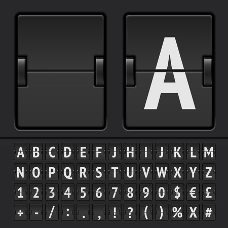 Vector Countdown Timer and Scoreboard Numbers. Vector illustrationのイラスト素材