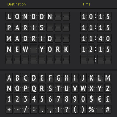 Analog airport scoreboardのイラスト素材