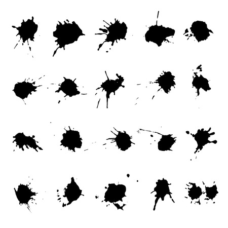 Set of ink blotsのイラスト素材
