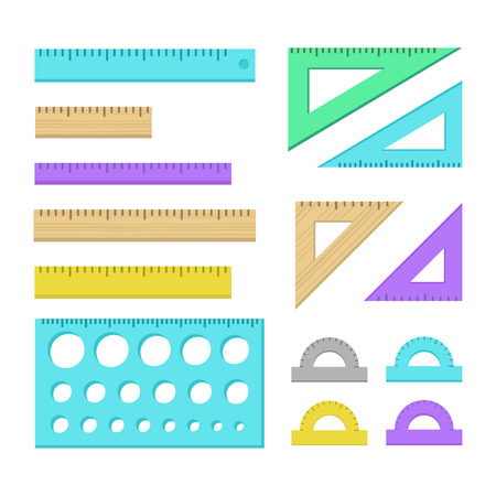 Ruler instruments icons set isolated on whiteのイラスト素材