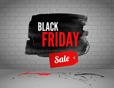 Black Friday banner with splashes of ink and shoppping tag Black Friday banner with splashes of ink and shoppping tag