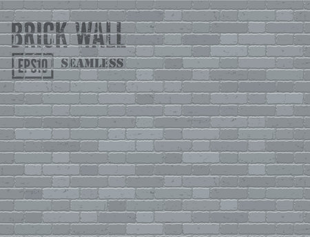 Gray grunge brick wall. Vector seamless backgroundのイラスト素材